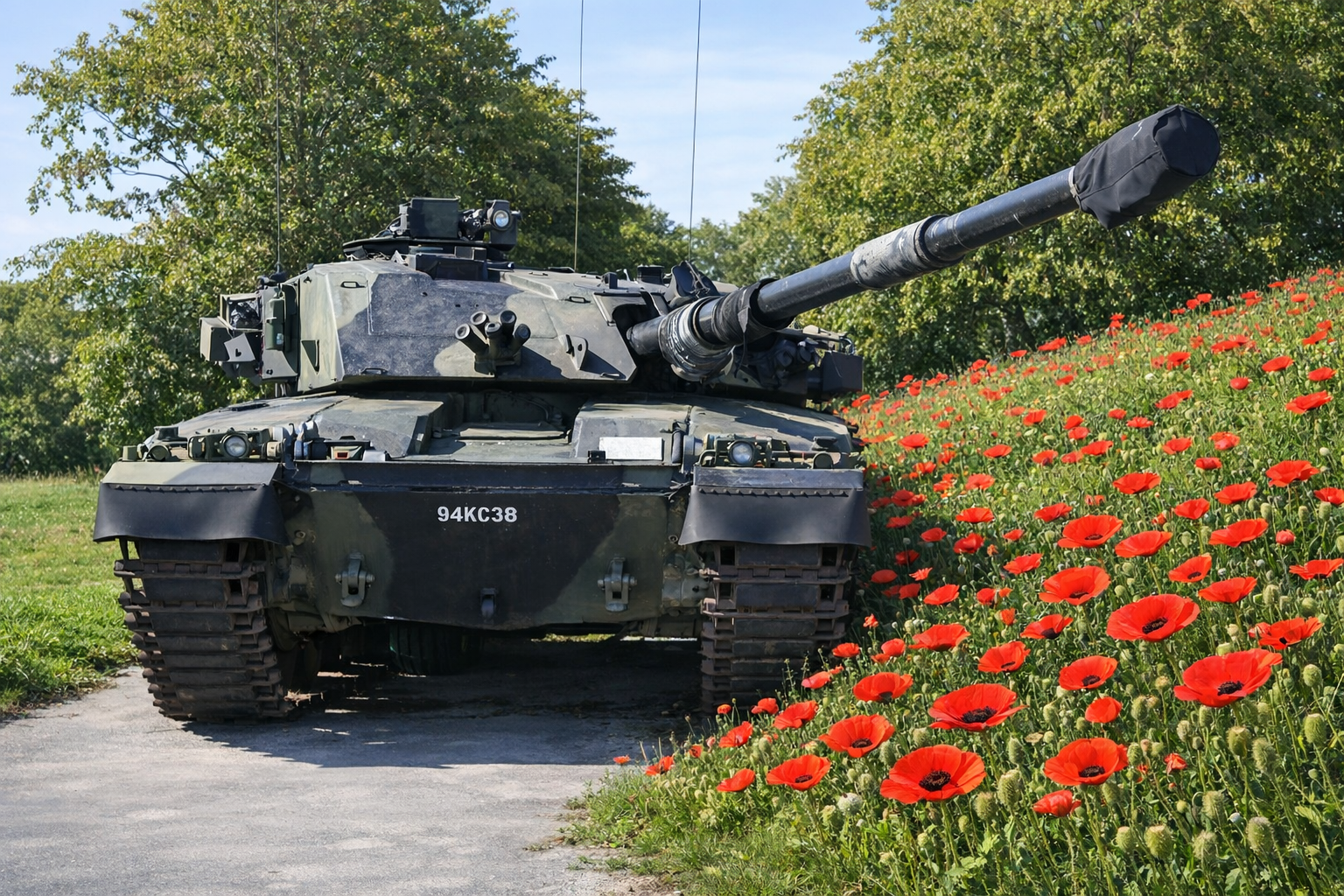 Tank Ribbon of Poppies AI Generated